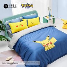 拉芙菲尔 皮卡丘澳棉四件套贴布绣全棉套件宝可梦联名款 欢乐时光
